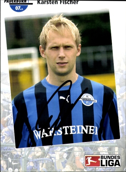 Autograph card footballer Karsten Fischer, SC Paderborn 07, autograph