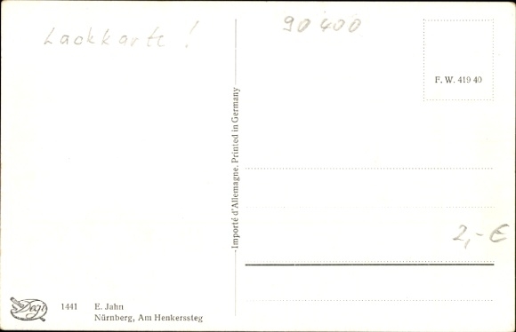 Artist Postcard Jahn, E. Nuremberg in Middle Franconia, Am Henkerssteg