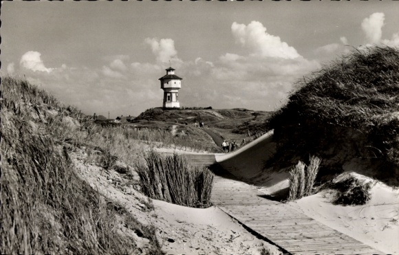 Postcard Langeoog Ostfriesland, path to the beach, water tower