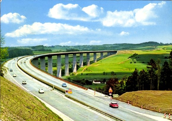 Postcard Ruhrtalbrücke Mintard, Autobahn B 288 between Essen and Düsseldorf