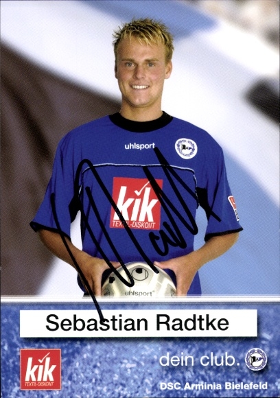 Autograph card footballer Sebastian Radtke, DSC Arminia Bielefeld, autograph