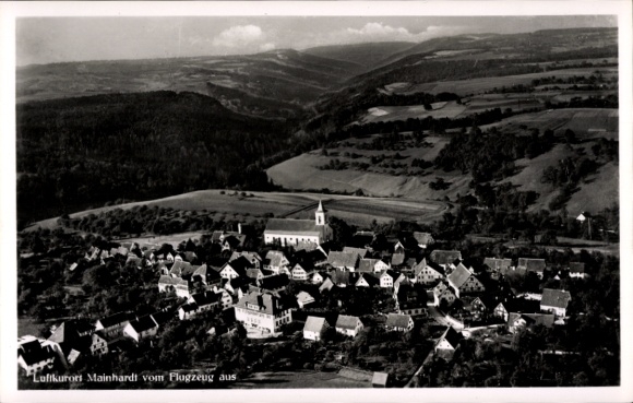 Postcard Mainhardt in Württemberg, aerial photograph