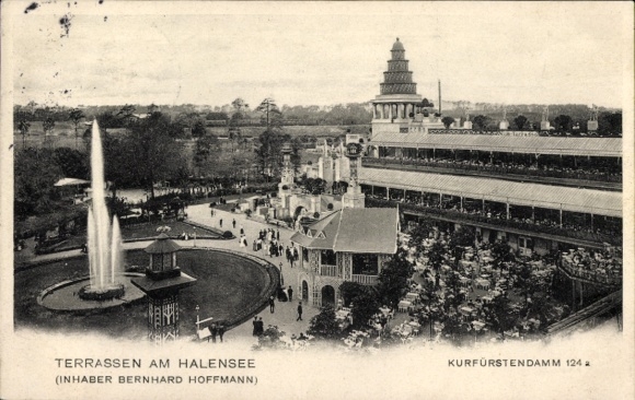 Ak Berlin Wilmersdorf Halensee, Terrassen am Halensee