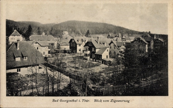 Ak Georgenthal in Thüringen, Vulkanlandschaft, Häuser, Zigeunerweg