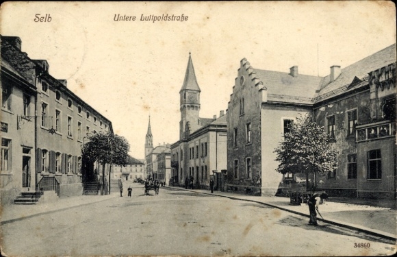 Ak Selb in het Fichtelgebirge Opper-Franken, Neder-Luitpoldstrasse