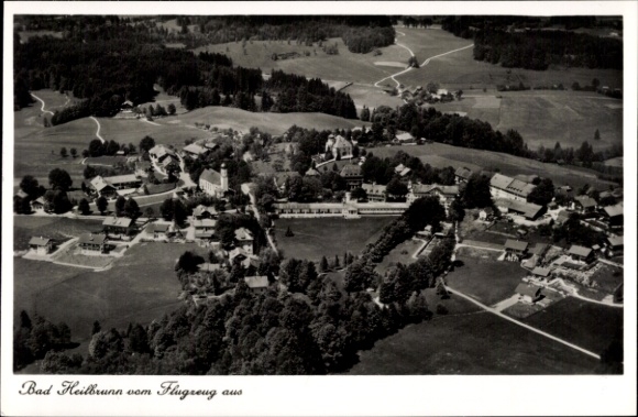 Postcard Bad Heilbrunn in Upper Bavaria, aerial photograph