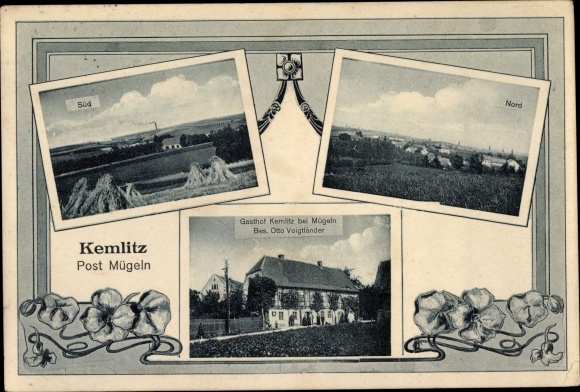 Postcard Kemmlitz Mügeln in Sachsen, inn, view of the town