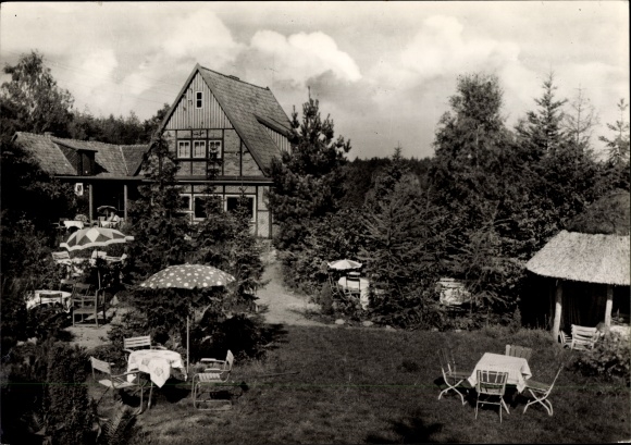 Foto Ak Göhrde in Niedersachsen, Waldpension "Schönblick", Garten