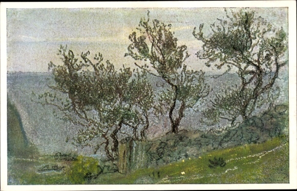 KP artystyczna Welti, Albert, Am Haag, scena krajobrazowa z sękatymi drzewami, Kunstwart nr 220