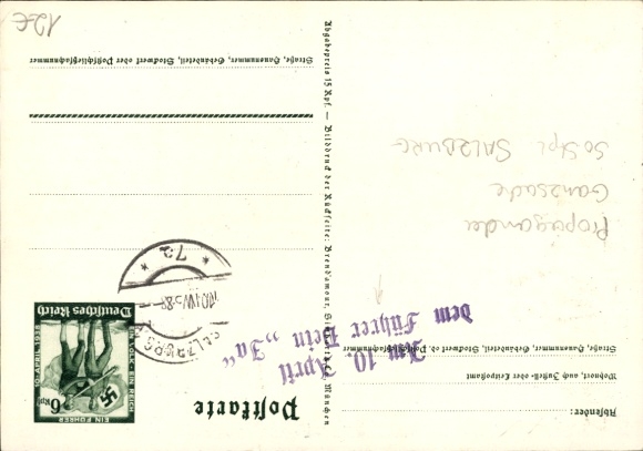 Postal stationery Postcard Klein, One People, One Reich, One Führer, Anschluss of Austria 1938, Greater Germany