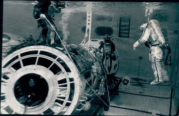 Photo of cosmonauts JV Romanenko and GM Grechko, Salyut 6, Gagarin Cosmonaut Training Center