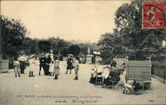 Ansichtkaart Parijs VI, Jardin du Luxembourg, terras