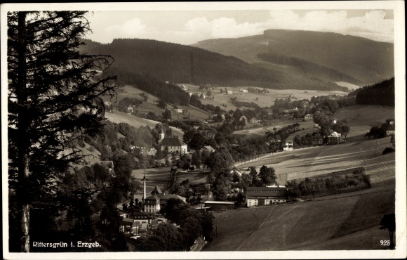 Ak Rittersgrün Breitenbrunn in het Ertsgebergte, panorama van de plaats