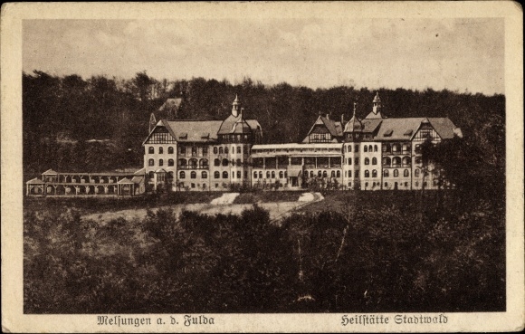 Postcard Melsungen in the Schwalm Eder district, Stadtwald sanatorium