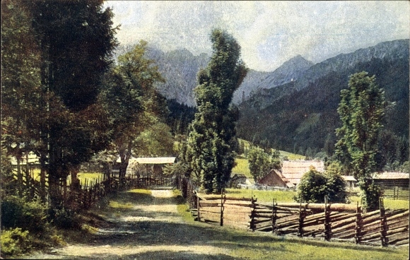 Postcard Bodental Carinthia, village section
