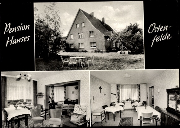 Ak Ostenfelde Ennigerloh Kreis Warendorf, Pension Hanses, Oelder Str. 2, Innenansicht