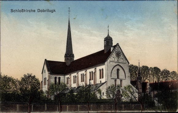 Postcard Dobrilugk Doberlug Kirchhain in Brandenburg, Castle Church, exterior view