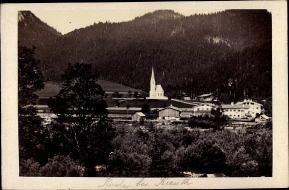 CDV Kreuth am Tegernsee Upper Bavaria, town view, church