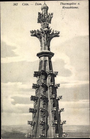 Postcard Köln am Rhein, cathedral, spire and finial