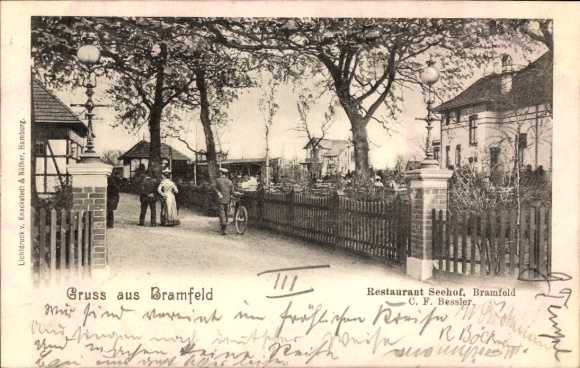 Postcard Hamburg Wandsbek Bramfeld, Restaurant Seehof
