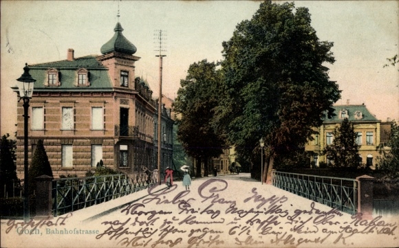 Postcard Goch am Niederrhein, Bahnhofstraße