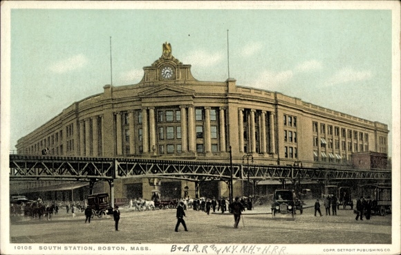 Postcard Boston Massachusetts USA, South Station
