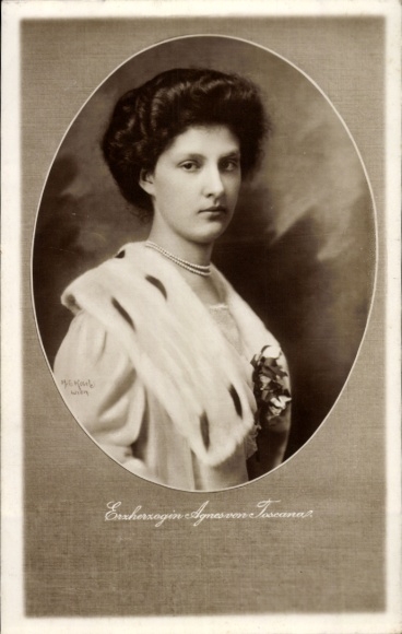 Passepartout Ak Erzherzogin Agnes von Toscana, Portrait