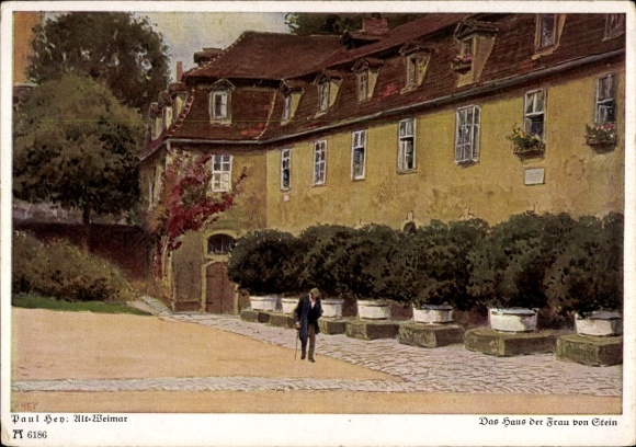 Artist Postcard Hey, Paul, Weimar, The House of Mrs. von Stein, Ackermann 6186