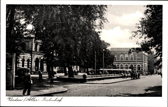 Ak Verden an der Aller, Bahnhof