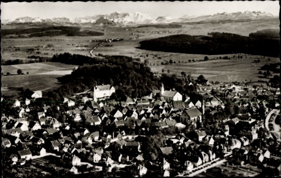 Postcard Leutkirch im Allgäu Württemberg, aerial photograph