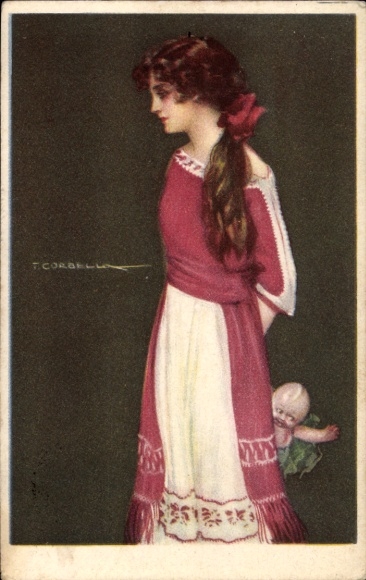 Artist Postcard Corbella, T., portrait of a Woman, 357 - 6