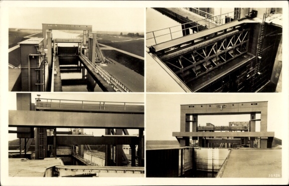 Postcard Rothensee Magdeburg on the Elbe, boat lift, trough, hollow cylinder, float