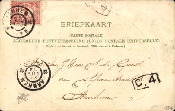 Embossed Shell Chromo-Litho Arnhem Gelderland Netherlands, Westerbouwing