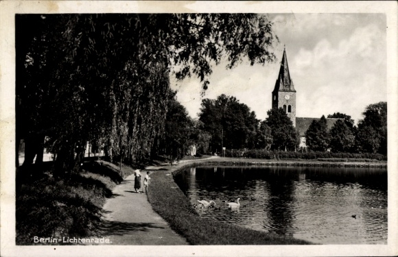 PC Berlin Tempelhof Lichtenrade, party by the lake, church, swan