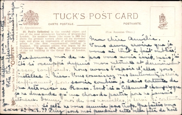 Artist Postcard Flower, Charles, London, St. Paul&#39;s Cathedral, Tuck No. 8930