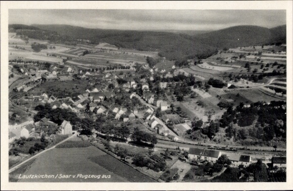 Postcard Lautzkirchen Blieskastel in Saarland, aerial photograph