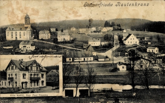 Ak Rautenkranz in het Vogtland, algemeen uitzicht, Villa Marie