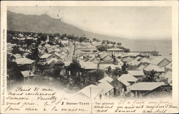 Postcard Basse Terre Guadeloupe, general view