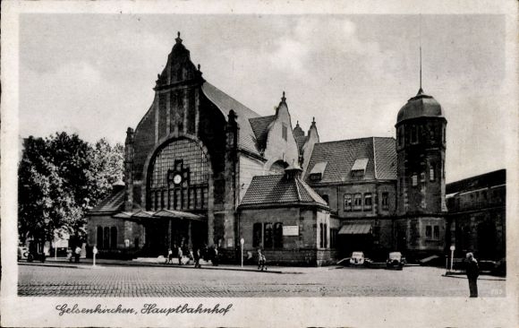 Postcard Gelsenkirchen in the Ruhr area, main station