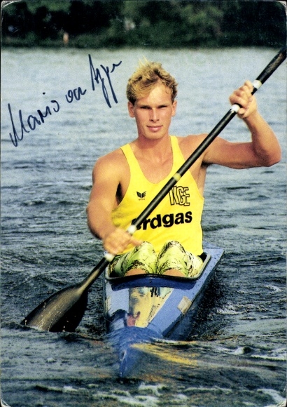 Autograph card of German canoeist Mario von Appen, autograph