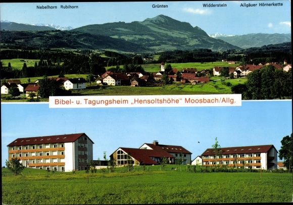 Postcard Moosbach in der Oberpfalz, long shot, Bible and conference home Hensoltshöhe