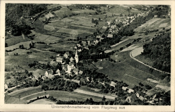 Postcard Unterschönmattenwag Unter Schönmattenwag Wald Michelbach in the Odenwald Hessen, aerial photograph
