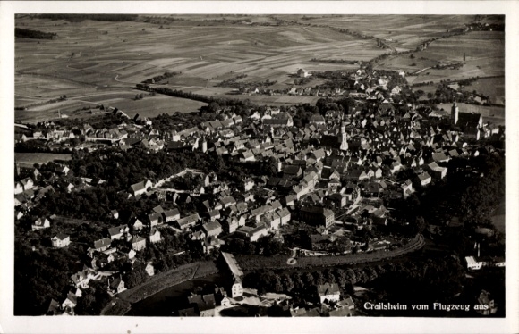 Postcard Crailsheim in Württemberg, aerial photograph