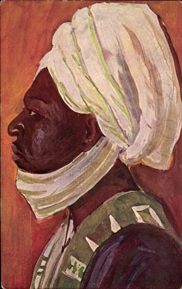 Künstler Ak Häuptling Nioja von Bamum, der intelligenteste Herrscher im Hinterland von Kamerun
