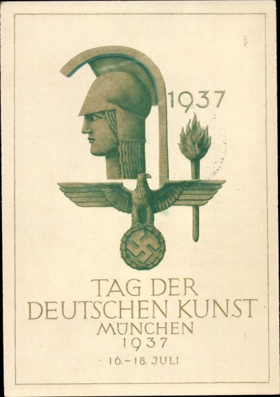 Artist Postcard Munich, Day of German Art 16-18. July 1937