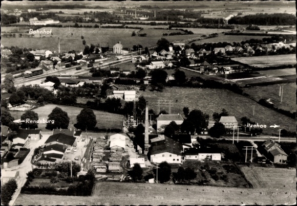 PC Hohenwestedt in Holstein, upholstered furniture factory Ewald Ortlepp, aerial photo
