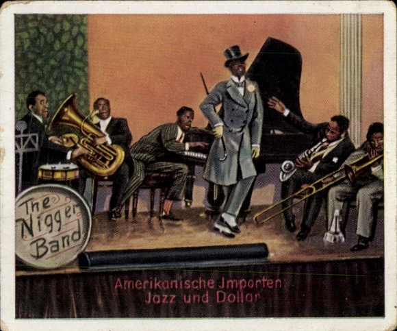 Obraz kolekcjonerski Okres powojenny nr 86, luty 1925 Amerykański import jazzu i dolarów, zespół murzyński