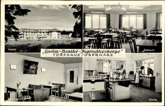 Postcard Torfhaus Altenau Schulenberg Clausthal Zellerfeld in the Upper Harz, Gustav Bratke Youth Hostel