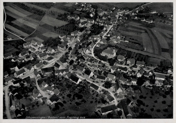 Ak Schwenningen am Heuberg Baden, Fliegeraufnahme