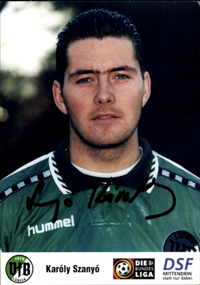 Autograph card footballer Karóly Szanyó, VFB Lübeck, autograph